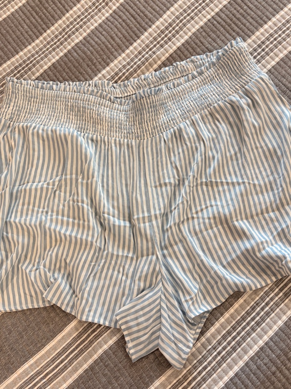 NWOT Torrid Women’s Plus Size 4X Light Blue & White Striped Elastic Waist Shorts